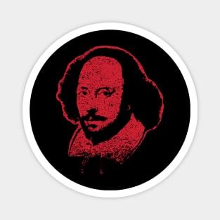 William Shakespeare Red Minimal Pop Art Earring Chandos portrait Magnet